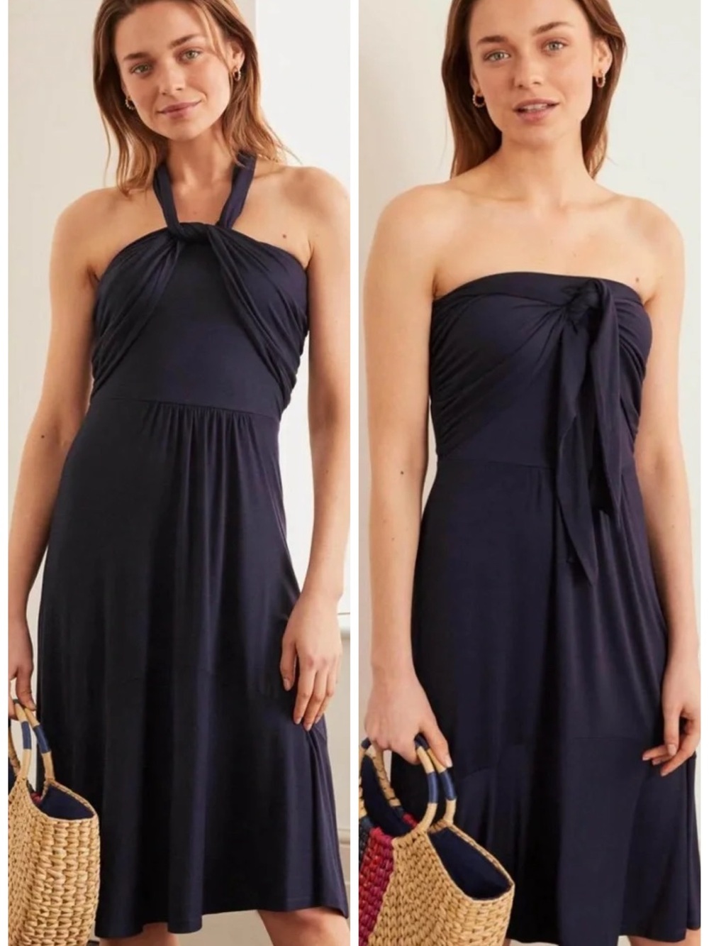 Boden Liliah Multiway Strapless Convertible Midi Dress Size 12 EUC Capsule